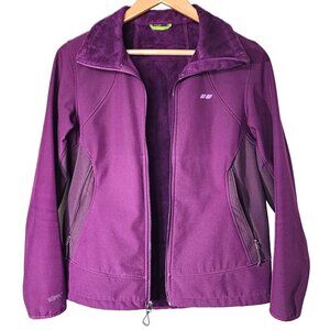 Koppen Konvertibla Fleece Jacket Coat Womens Plum Purple Like New Sz S MSRP $129